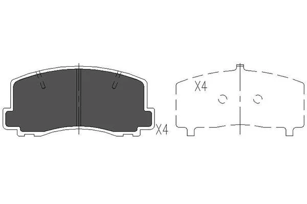 KBP-5522 KAVO PARTS Комплект тормозных колодок, дисковый тормоз (фото 1)