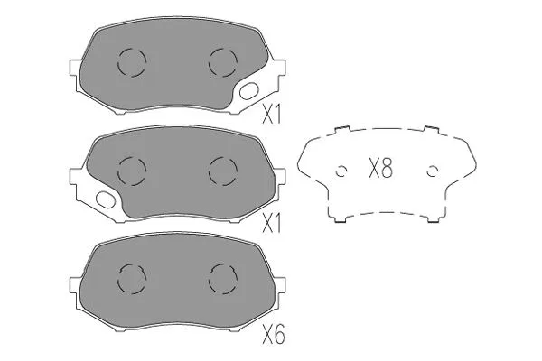 KBP-5550 KAVO PARTS Комплект тормозных колодок, дисковый тормоз (фото 1)