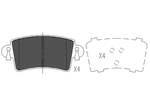 KBP-6564 KAVO PARTS Комплект тормозных колодок, дисковый тормоз (фото 1)