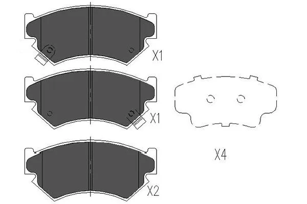 KBP-8011 KAVO PARTS Комплект тормозных колодок, дисковый тормоз (фото 1)