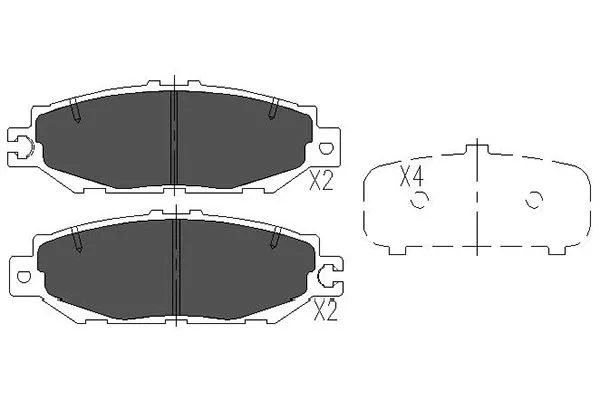 KBP-9064 KAVO PARTS Комплект тормозных колодок, дисковый тормоз (фото 1)