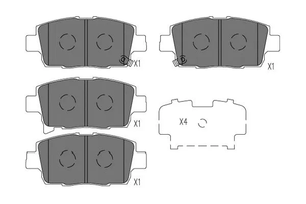KBP-9134 KAVO PARTS Комплект тормозных колодок, дисковый тормоз (фото 1)