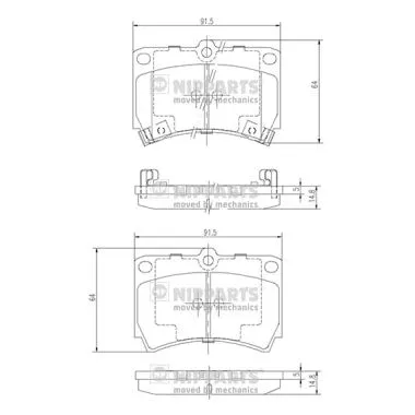 J3603036 NIPPARTS Комплект тормозных колодок, дисковый тормоз (фото 1)