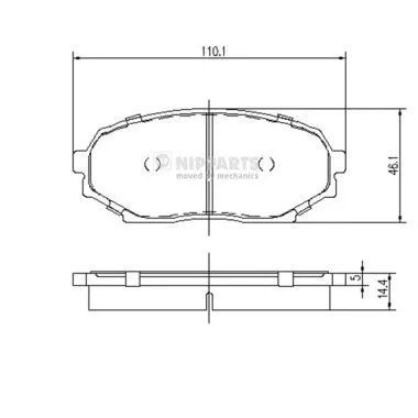 J3603037 NIPPARTS Комплект тормозных колодок, дисковый тормоз (фото 1)