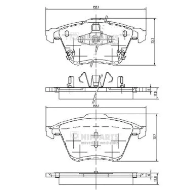 J3603067 NIPPARTS Комплект тормозных колодок, дисковый тормоз (фото 1)