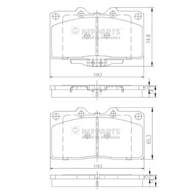 J3605033 NIPPARTS Комплект тормозных колодок, дисковый тормоз (фото 1)