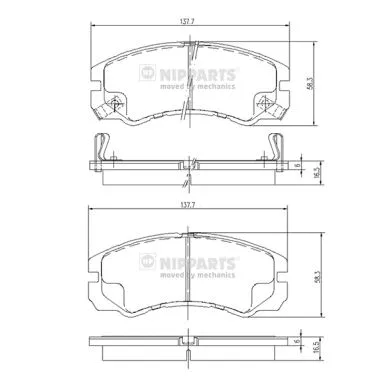 J3609009 NIPPARTS Комплект тормозных колодок, дисковый тормоз (фото 1)