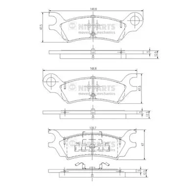 J3613000 NIPPARTS Комплект тормозных колодок, дисковый тормоз (фото 1)