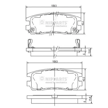 J3619001 NIPPARTS Комплект тормозных колодок, дисковый тормоз (фото 1)