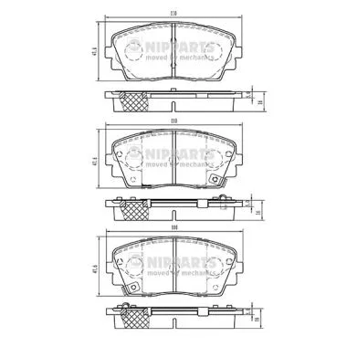 N3600332 NIPPARTS Комплект тормозных колодок, дисковый тормоз (фото 1)