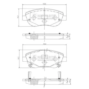 N3602135 NIPPARTS Комплект тормозных колодок, дисковый тормоз (фото 1)