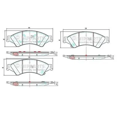 N3603075 NIPPARTS Комплект тормозных колодок, дисковый тормоз (фото 1)