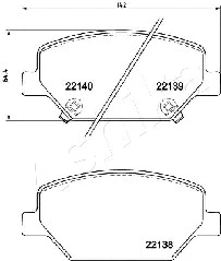 50-00-0418 ASHIKA Комплект тормозных колодок, дисковый тормоз (фото 1)