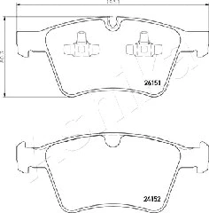50-00-0531 ASHIKA Комплект тормозных колодок, дисковый тормоз (фото 2)