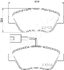 50-00-0624 ASHIKA Комплект тормозных колодок, дисковый тормоз (фото 2)