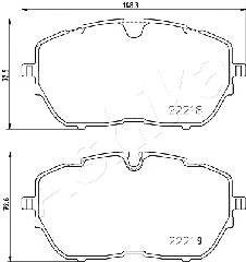 50-00-0647 ASHIKA Комплект тормозных колодок, дисковый тормоз (фото 2)