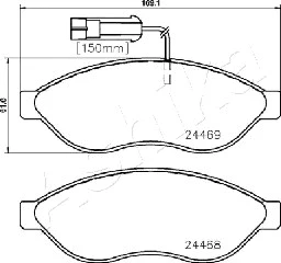 50-00-0655 ASHIKA Комплект тормозных колодок, дисковый тормоз (фото 2)