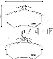 50-00-0903 ASHIKA Комплект тормозных колодок, дисковый тормоз (фото 2)
