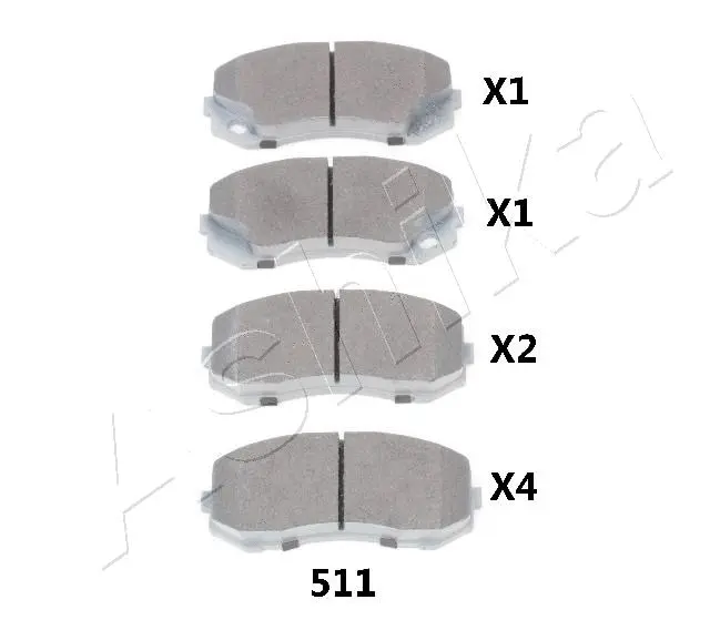 50-05-511 ASHIKA Комплект тормозных колодок, дисковый тормоз (фото 1)