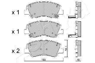 50-0H-H27 ASHIKA Комплект тормозных колодок, дисковый тормоз (фото 1)