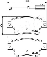 51-00-0215 ASHIKA Комплект тормозных колодок, дисковый тормоз (фото 2)