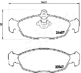 51-00-0315 ASHIKA Комплект тормозных колодок, дисковый тормоз (фото 2)