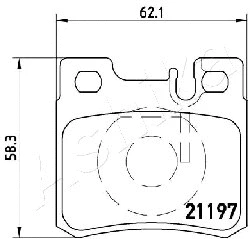 51-00-0502 ASHIKA Комплект тормозных колодок, дисковый тормоз (фото 2)