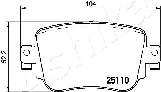 51-00-0900 ASHIKA Комплект тормозных колодок, дисковый тормоз (фото 2)