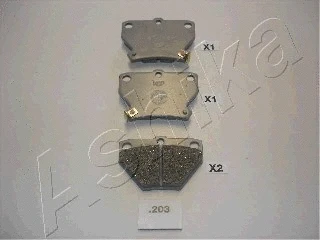 51-02-203 ASHIKA Комплект тормозных колодок, дисковый тормоз (фото 1)