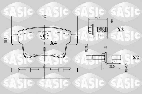 6210018 SASIC Комплект тормозных колодок, дисковый тормоз (фото 1)