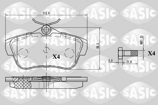 6210037 SASIC Комплект тормозных колодок, дисковый тормоз (фото 1)