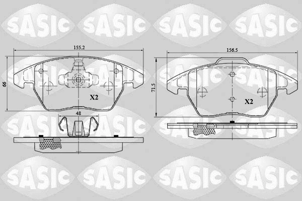 6210046 SASIC Комплект тормозных колодок, дисковый тормоз (фото 1)