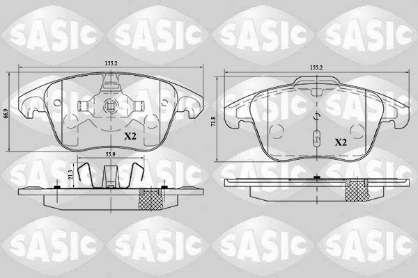 6210054 SASIC Комплект тормозных колодок, дисковый тормоз (фото 1)