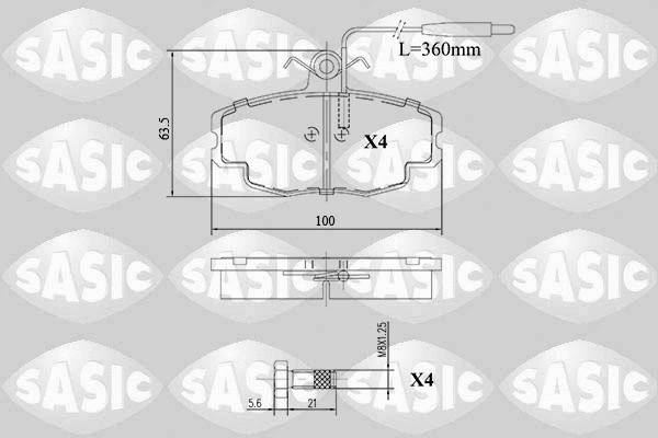 6210067 SASIC Комплект тормозных колодок, дисковый тормоз (фото 1)