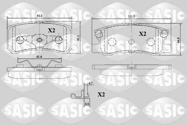 6210071 SASIC Комплект тормозных колодок, дисковый тормоз (фото 1)