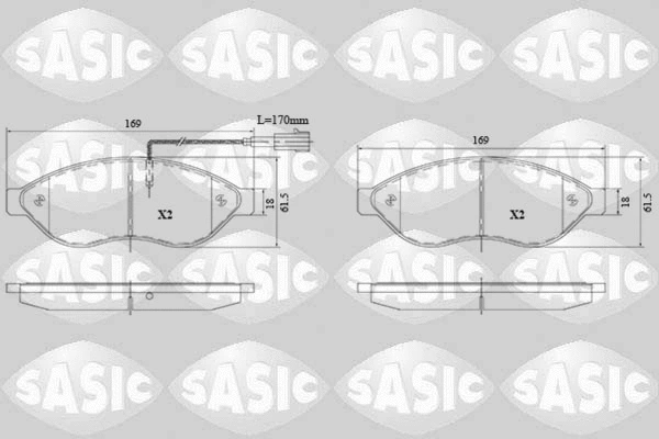 6210072 SASIC Комплект тормозных колодок, дисковый тормоз (фото 1)