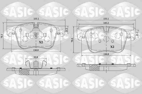 6210077 SASIC Комплект тормозных колодок, дисковый тормоз (фото 1)