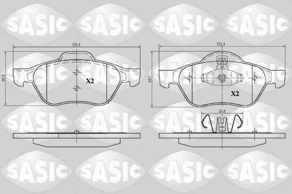 6214019 SASIC Комплект тормозных колодок, дисковый тормоз (фото 1)