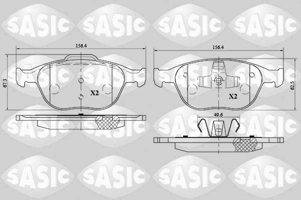 6216068 SASIC Комплект тормозных колодок, дисковый тормоз (фото 1)