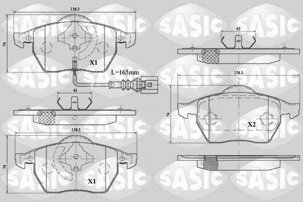6216079 SASIC Комплект тормозных колодок, дисковый тормоз (фото 1)