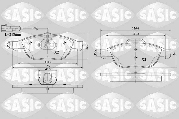 6216089 SASIC Комплект тормозных колодок, дисковый тормоз (фото 1)