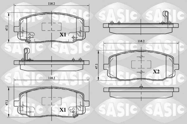 6216094 SASIC Комплект тормозных колодок, дисковый тормоз (фото 1)