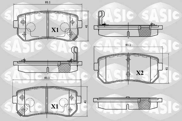 6216097 SASIC Комплект тормозных колодок, дисковый тормоз (фото 1)