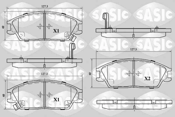 6216100 SASIC Комплект тормозных колодок, дисковый тормоз (фото 1)