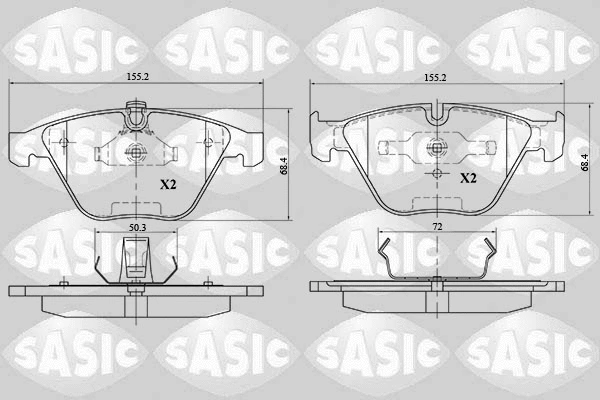 6216104 SASIC Комплект тормозных колодок, дисковый тормоз (фото 1)