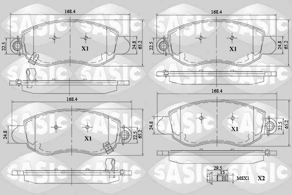6216112 SASIC Комплект тормозных колодок, дисковый тормоз (фото 1)