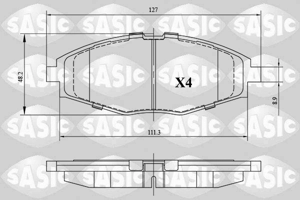 6216124 SASIC Комплект тормозных колодок, дисковый тормоз (фото 1)