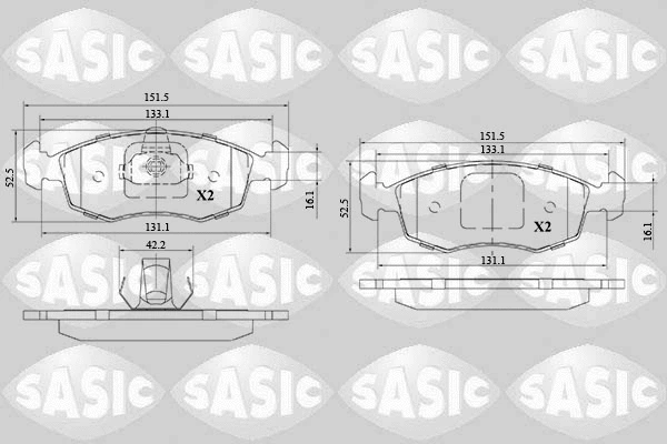 6216144 SASIC Комплект тормозных колодок, дисковый тормоз (фото 1)