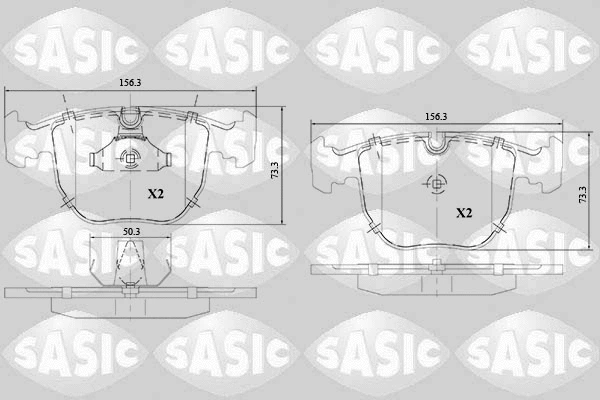6216147 SASIC Комплект тормозных колодок, дисковый тормоз (фото 1)