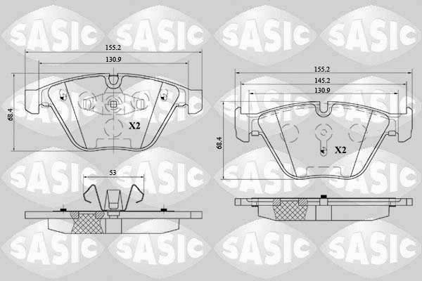 6216148 SASIC Комплект тормозных колодок, дисковый тормоз (фото 1)